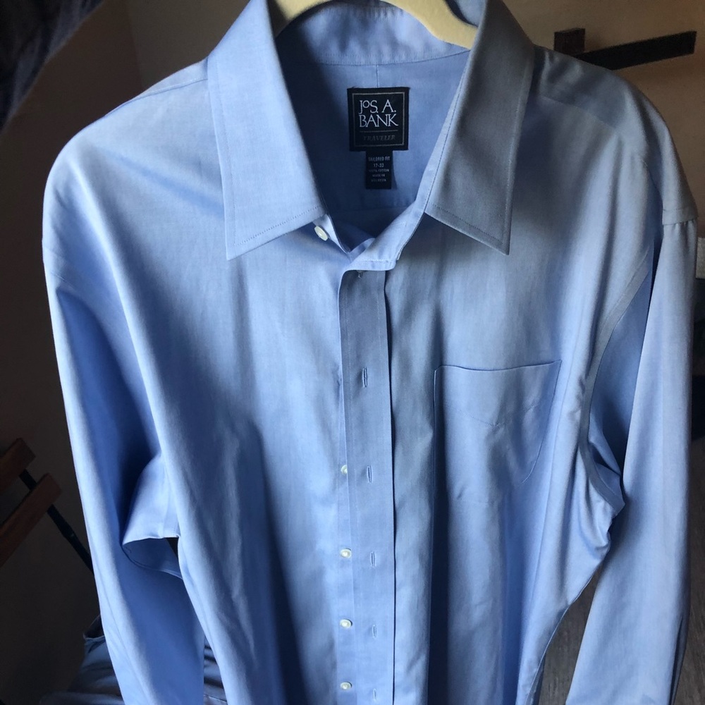 Jos. A. Bank baby blue dress shirt.